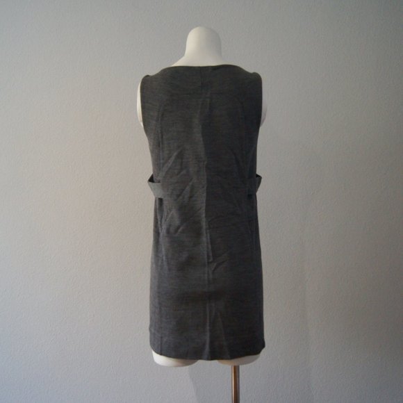 J Crew Wool Jersey Knit Dress Size XS Button Detail Stephanie Sleeveless Gray - Picture 5 of 6